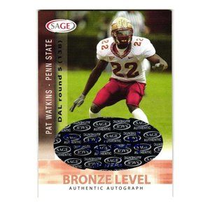 2006 SAGE Autographs Bronze Level A51 Pat Watkins 222/650 Football Card Collect